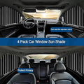 Car Window Curtain Sunshade | 4 Pcs Set with Hooks & Tapes