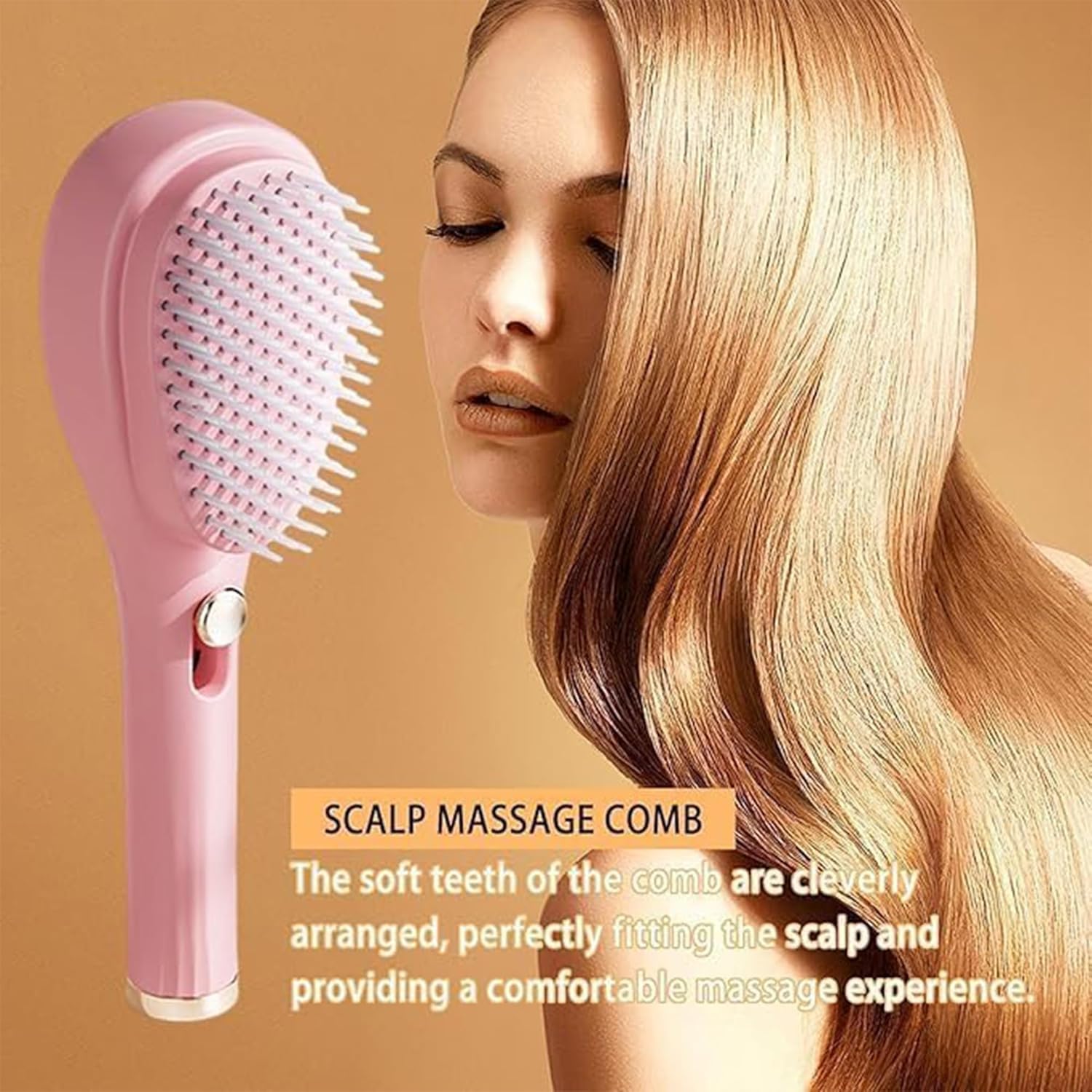 2 IN 1 Self-Cleaning Anti-Static Massage Comb, Self Cleaning Hair Brush, Massage Comb For Hair, Retractable Rotary Lift Self-Cleaning Comb, Women's Hair Styling Tool