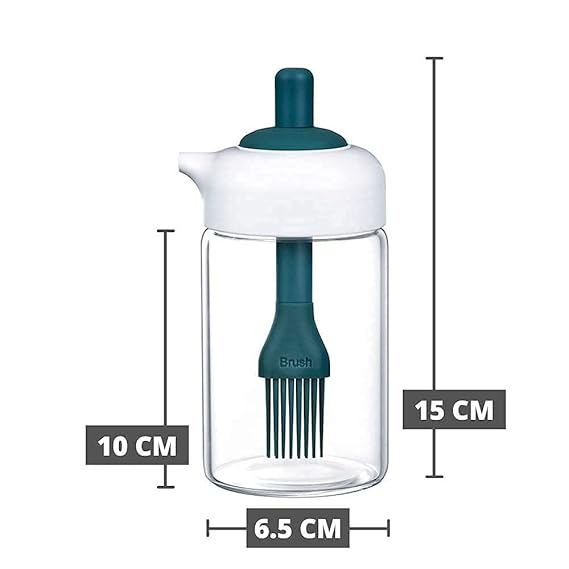 250 ml 2‑in‑1 Glass Oil Dispenser Bottle with Silicone Brush – Versatile Condiment Jar for Cooking, Baking, BBQ, Frying, Grilling & Pastry, Grill Baking/Kitchen Cooking/Kitchen Tool & Accessories