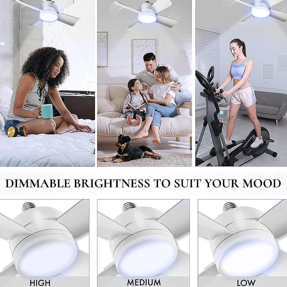 Cool LED Socket Fan Light – Ceiling Fan Replacement, 1000 Lumens/5000K, Remote Controlled
